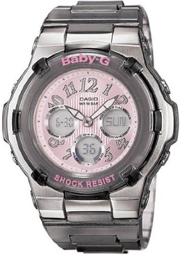 Casio Baby-G World Time Alarm Chrono - Perpetual Calendar - Gray Resin Band