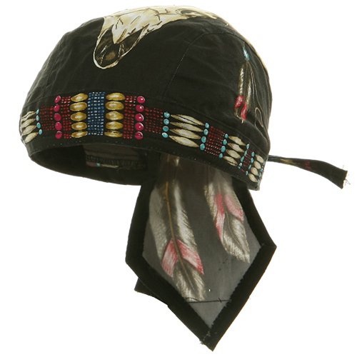 Sweat Band Series Headwrap-Native Cow Skull W12S16D