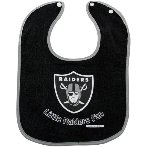 Oakland Raiders 2-Tone Snap Baby Bib