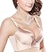SIIkWorld Women'S Luxury Smoothing Push Up Plunge Underwire Bra Seamless Bra Beige 34B