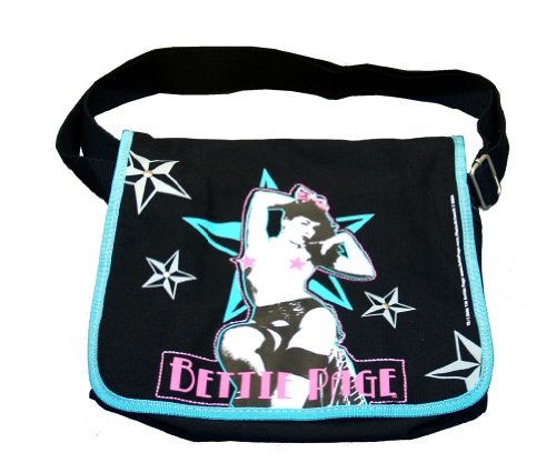 BAG66 Bettie Page Playboy Pin Up Model Canvas Messenger Bag