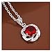 NYKKOLA Jewellery Hot Fashion Silver Beautiful Crystal Ruby Pendant Necklace