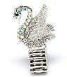 Swan Crane bling crystal stones Cocktail sparkling Ring