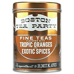 Boston Tea Party, Tropic Oranges and Exotic Spices, 25 Count Tins (Pack of 4)
