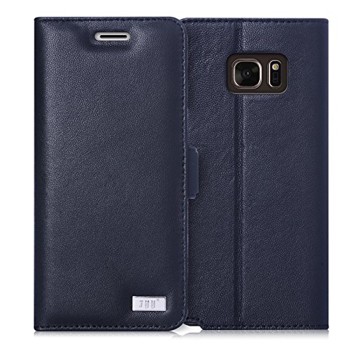 Galaxy Note 7 Case, Note 7 Case, FYY [RFID Blocking wallet] [Genuine Leather] 100% Handmade Wallet Case Credit Card Protector for Galaxy Note 7 Black