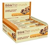 thinkThin Crunch, Caramel Chocolate Mixed Nuts, Gluten Free, 1.41-Ounce Bars (Pack of 10)