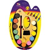 Artist Palette w/ 12 Asst: Watercolors & Paint Brush