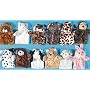 6pc - Plush soft cuddly Animal Hand Puppets -new!