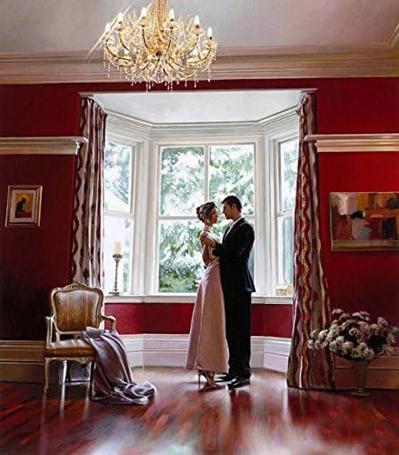 Bai Art-Loving Dancing Couple Hand-painted Oil Painting On Canvas Home Decoration Holiday Gift (With Wood Frame Ready To Hang).