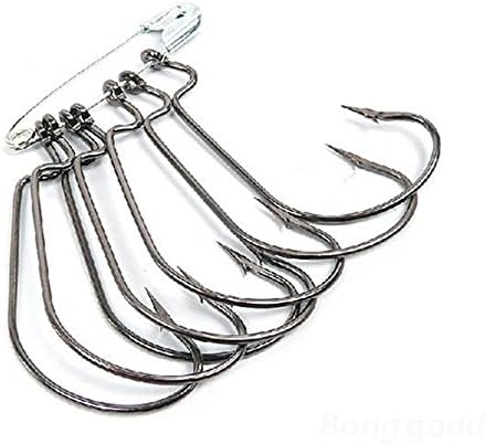 100 Pcs Fishing Hooks Worm Hook Carbon Steel Fishing Hook Big Bass