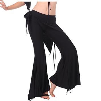 【クリックでお店のこの商品のページへ】Amazon.co.jp | (モデルノ ラ テール) Moderno La Terre サッシュ 付き ストレッチング 美脚 パンツ フリー サイズ ML-DP (シックブラック) | スポーツ&アウトドア 通販