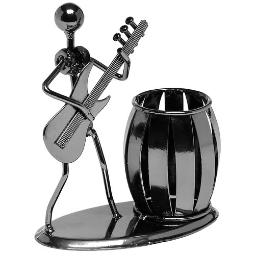 Decorative Pen Organizer / Pencil Holder with Metal Man Playing Eastlion Guitar