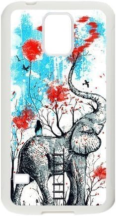Generic Vintage Elephant Design White Case for Samsung Galaxy S5