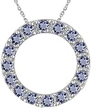 14K White Gold Tanzanite Circle Pendant