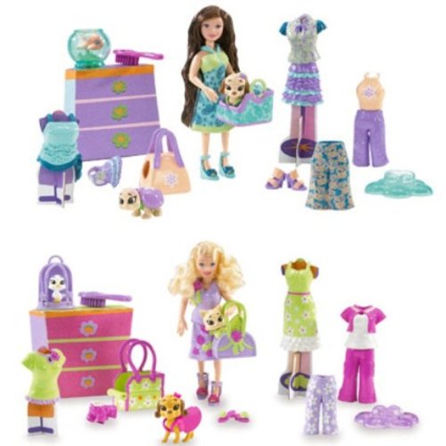Childrens Toyshop  Toys : Polly Pocket Glitz & Glam Pet Boutique Polly and Lila Twin Set