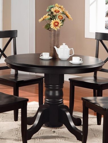 Home Styles 5178-30 Round Pedestal Dining Table - Black Finish