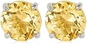 Sterling Silver 6mm Round Citrine Earrings