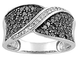 10KT WG 1.00CTW WHITE AND IRRADIATED BLACK DIAMOND RING
