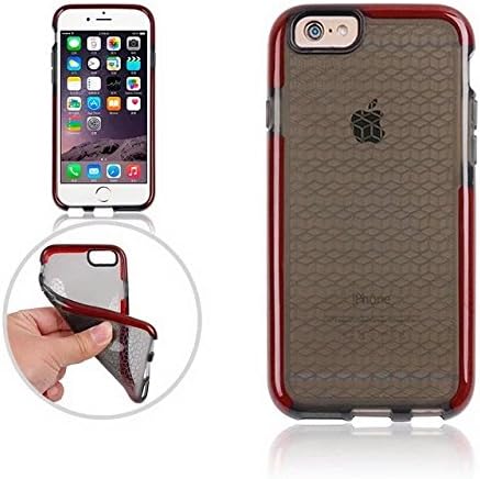For Iphone 6 Plus Case,Iphone 6s Plus Case (5.5 Inch),Hotoy(TM) Unique Fashion Stereoscopic Wall Pattern Design Clear Case Protective Impact Soft Evo and TPU Phone Case (Gray Red)