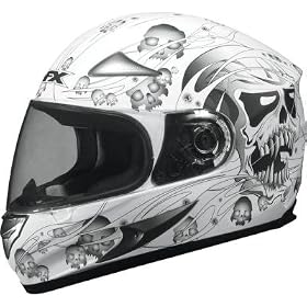 AFX HELMET FX90 SKL WH/BK SM FLAT WHT/BLK