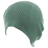 Gossip Girl Ribbed Beanie Slouchy Knit Hat Sea Blue
