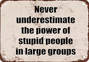 stupid groups never underestimate power metal sign funny amazon