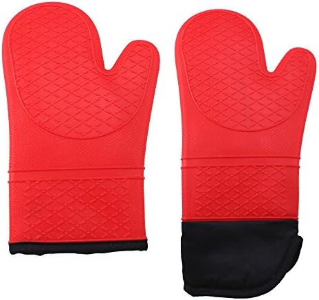Pair Kitchen Tool Heat Resistant Glove Oven Pot Holder BBQ Baking Cooking Mitts - Normal