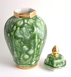 Click for more about Hand decorated covered vase green - Russell & Hancock.
