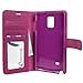 Note 4 Case, Abacus24-7 Galaxy Note 4 Wallet Case [Book Fold] Leather Note 4 Cover [Flip Cover] with Foldable Stand, Pockets for ID, Credit Cards - Purple Flip Case for Samsung Note 4