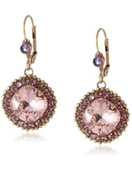 Sorrelli "Sundance" Ornate Cushion Cut Crystal Gold-Tone Drop Earrings