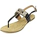 Alpine Swiss Womens Suede Lined Slingback T-Strap Rhinestone Sandals