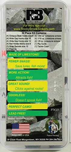 Rockybrook Sinkers Limestone Sinker 32 pc Trout Kit, Lead-Free, Made in USA