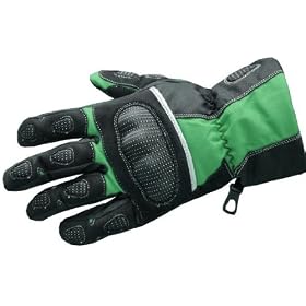 NEW MENS MOTORCYCLE GLOVES RAIN REFLECTIVE GEAR GREEN