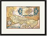 Black Framed/Matted Print 17x23, Map of Middle East