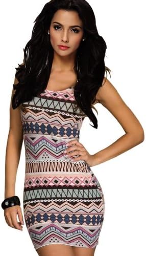 Amour Women's Striped Long Sleeves Mini Dress