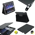 igadgitz �tui housse en cuir PU pour Apple iPad 2, 3 & Nouveau iPad 4 avec �cran Retina 16GB 32GB 64GB de couleur Noir conception portefeuille, avec support r�tractable + protecteur d'�cran.
