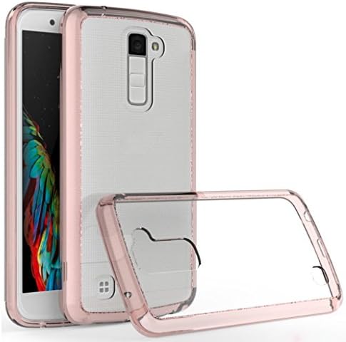 LG K10 Case;Haihood TPU + Acrylic Crystal Clear Cover Protective Case For LG K10 (Rose Gold)