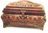 Fleur De Lis Metal Floral Treasure Chest, Storage Box