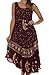 Sakkas Women's Batik Moon and Stars Caftan Tank Dress