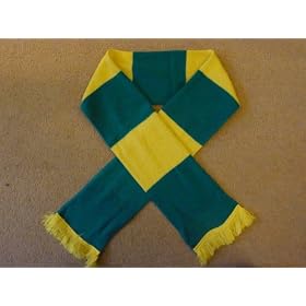 Newton Heath Football Green and Yellow Retro Bar Scarf - BRITISH MADE