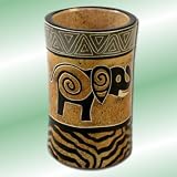 Elephant Pencil Cup African Art Stone Desk Accessories Gift Ideas