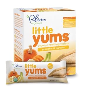Plum Organics Little Yums Teething Wafers, Pumpkin Banana, 3 Ounce