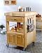 Double Door Kitchen Cart with Butcher Block Top