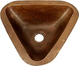 16" Triangle Mexican Hammered Medium Patina Copper Sink
