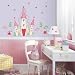 Reusable Decorative Princess Castle Wall Mural Appliques Stickers