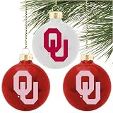 Oklahoma Sooners Collegiate Logo Round Glass Ornaments