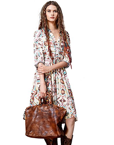 (アートカー)Artka オリジナルデザイン レディーズエスニック系プリント入りシャツワンピース LA10765C