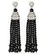 Kenneth Jay Lane - Crystal Jet Tassel Earring