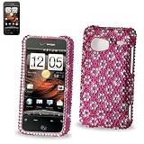 New Fashionable Perfect Fit Hard Diamante Protector Skin Cover (Faceplate/Snap On) Full Rhinestones Diamond Bling for HTC Droid Incredible 6300 Verizon -