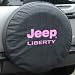Jeep&reg; Liberty PINK Logo - SpareCover&reg; Brawny Series - 30" - 31" Black Denim Tire Cover